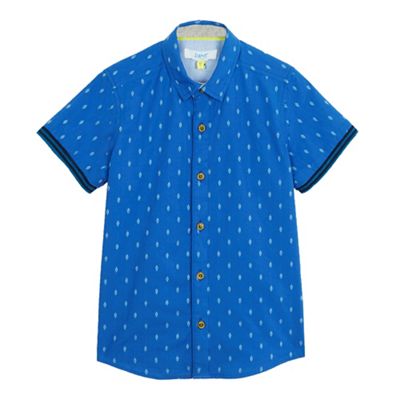 Baker by Ted Baker Boys' blue short sleeve button down shirt